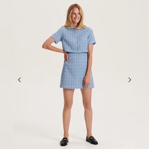 Reserved Tweed type Light Blue Women's Dress